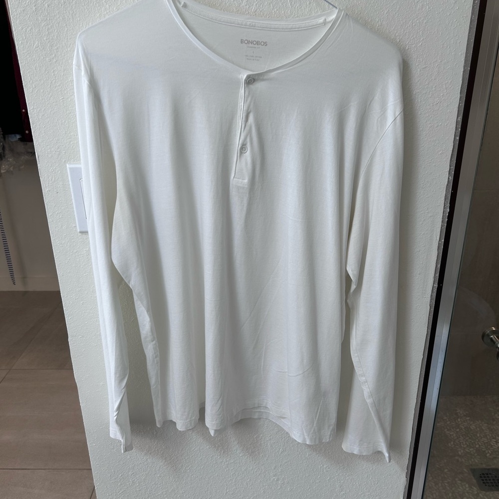 Bonobos White Men's Henley Shirt